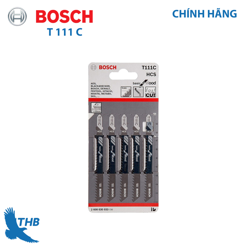 Lưỡi Cưa Lọng Bosch T 111 C - Gỗ (Bộ 5 Lưỡi)