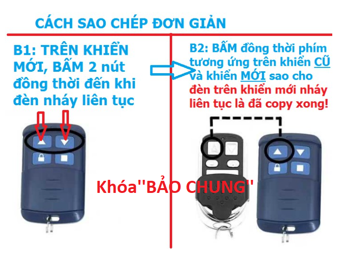 Điều khiển cửa cuốn tần số 433mhz  học lệnh