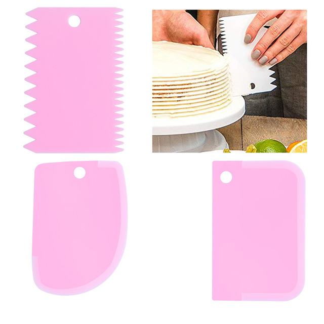 Bộ 3 miếng chà láng bánh kem bằng nhựa - Misana