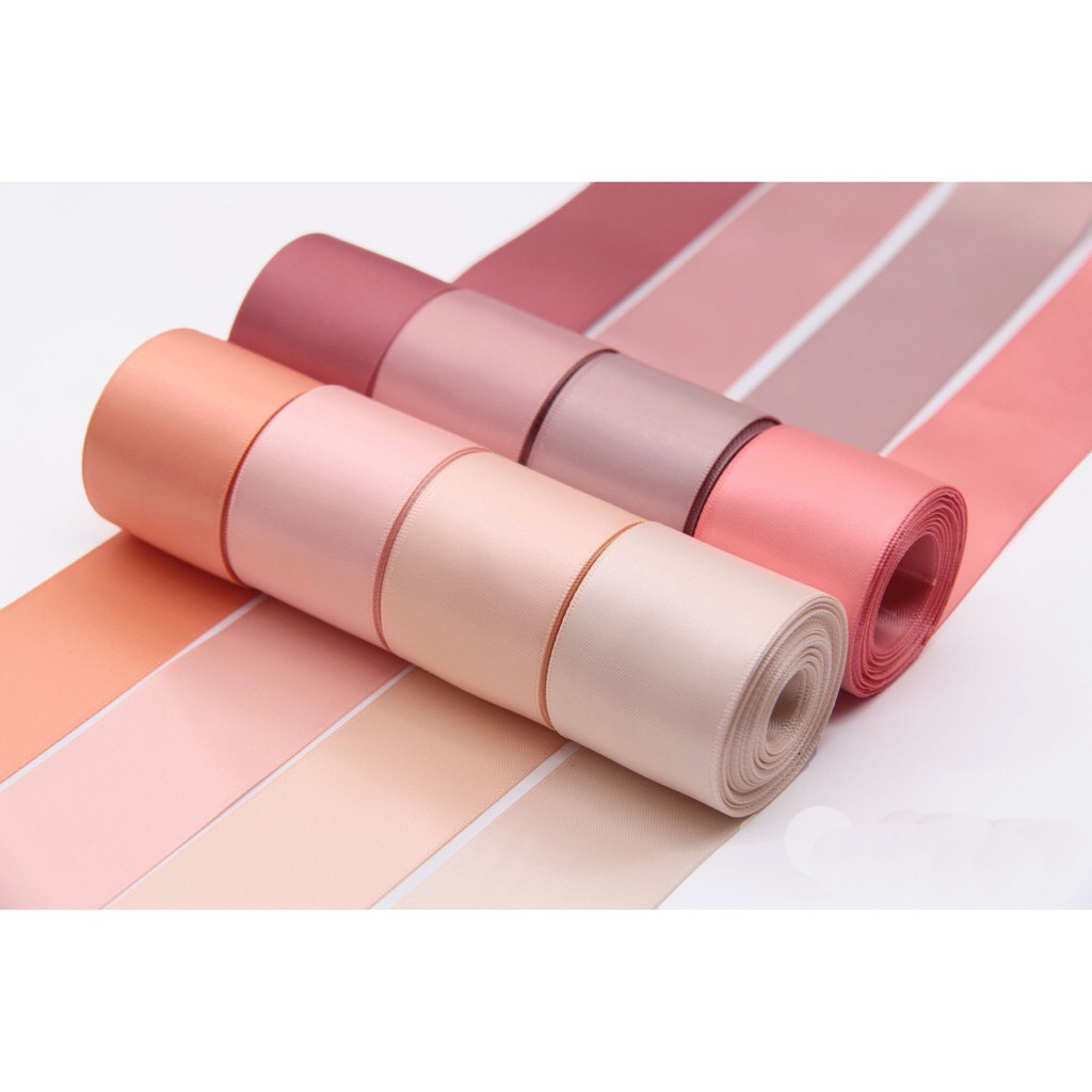 Ruy băng lụa satin 2 mặt cao cấp 3,8cm 1 mét