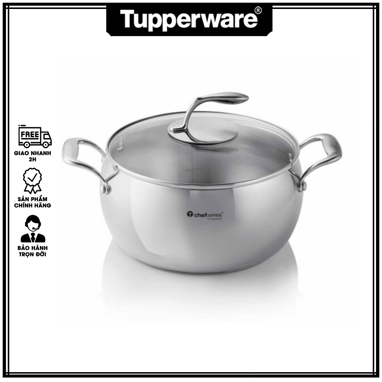 Nồi T Chef Series Casserole (nắp kính) - Tupperware
