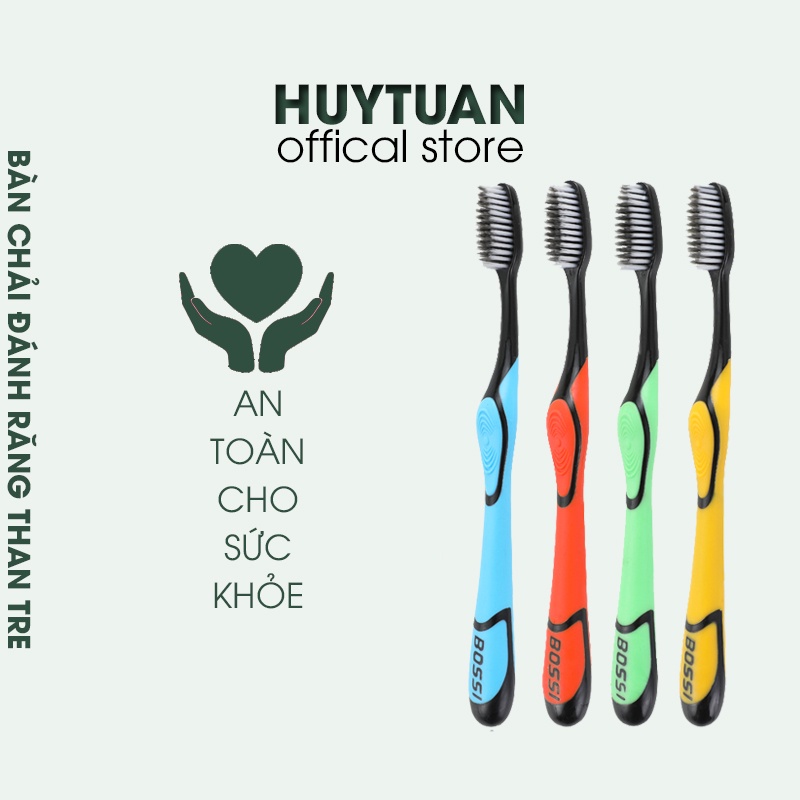 Bàn chải đánh răng than tre bossi tới từ hàn quốc (BCB03), bàn chải đánh răng cute, bàn chải đánh răng mềm, giá siêu rẻ Huy Tuấn