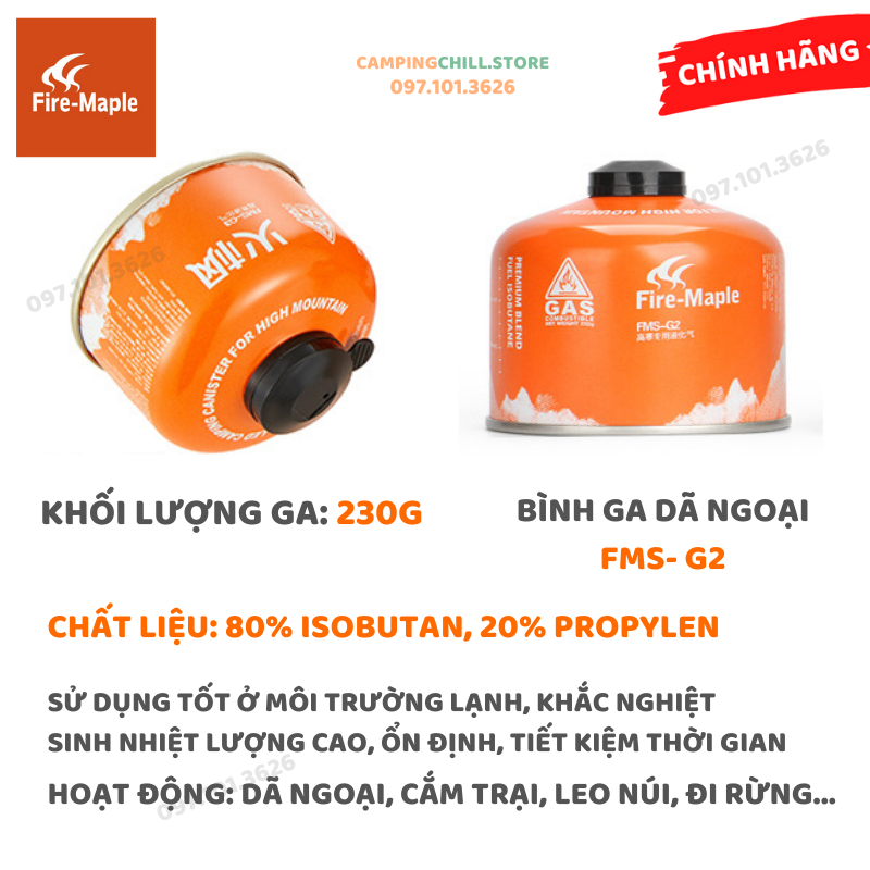 BÌNH GA DÃ NGOẠI, CẮM TRẠI FIRE MAPLE FMS-G2