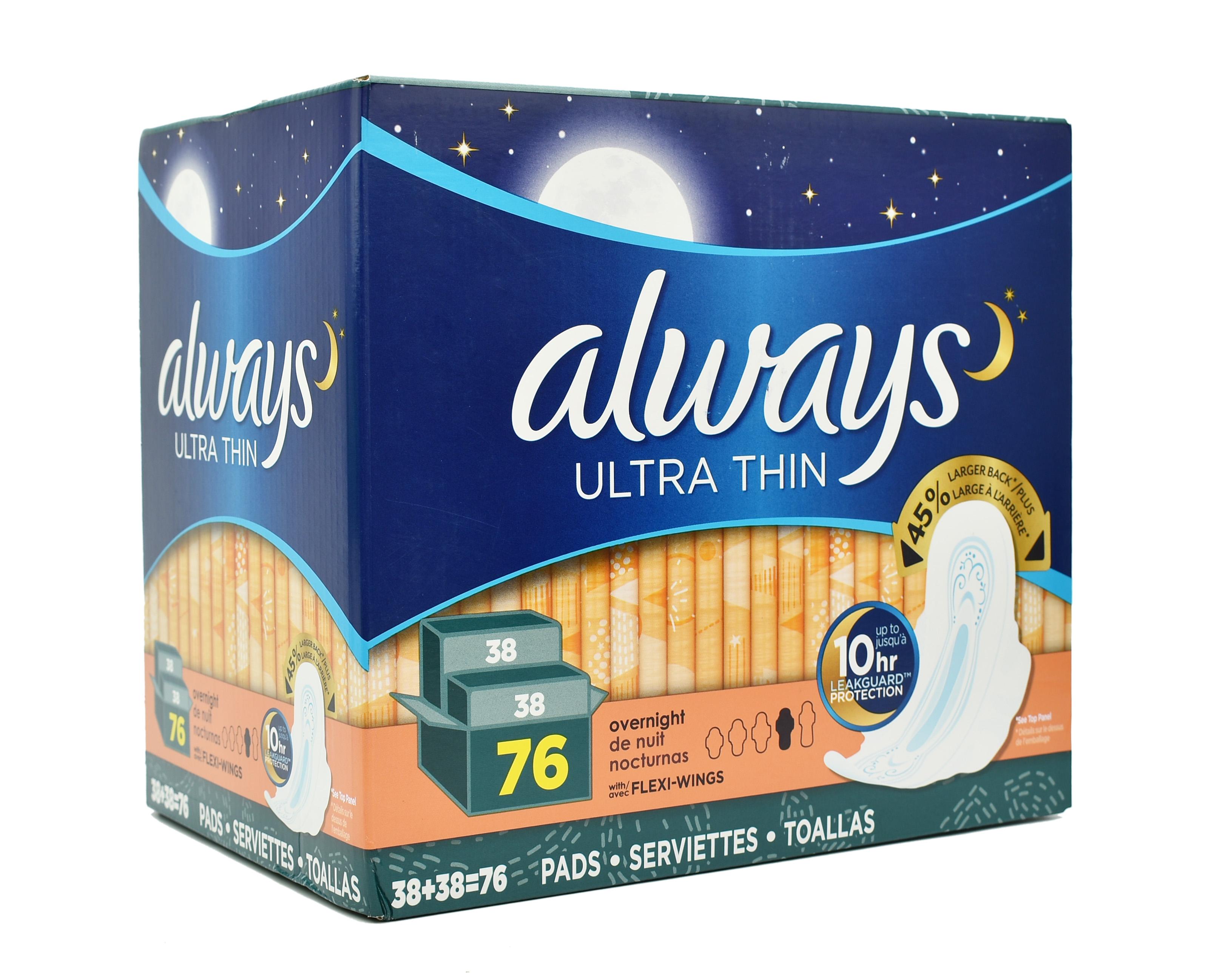 BĂNG VỆ SINH ALWAYS ULTRA THIN OVERNIGHT MỸ 76 MIẾNG