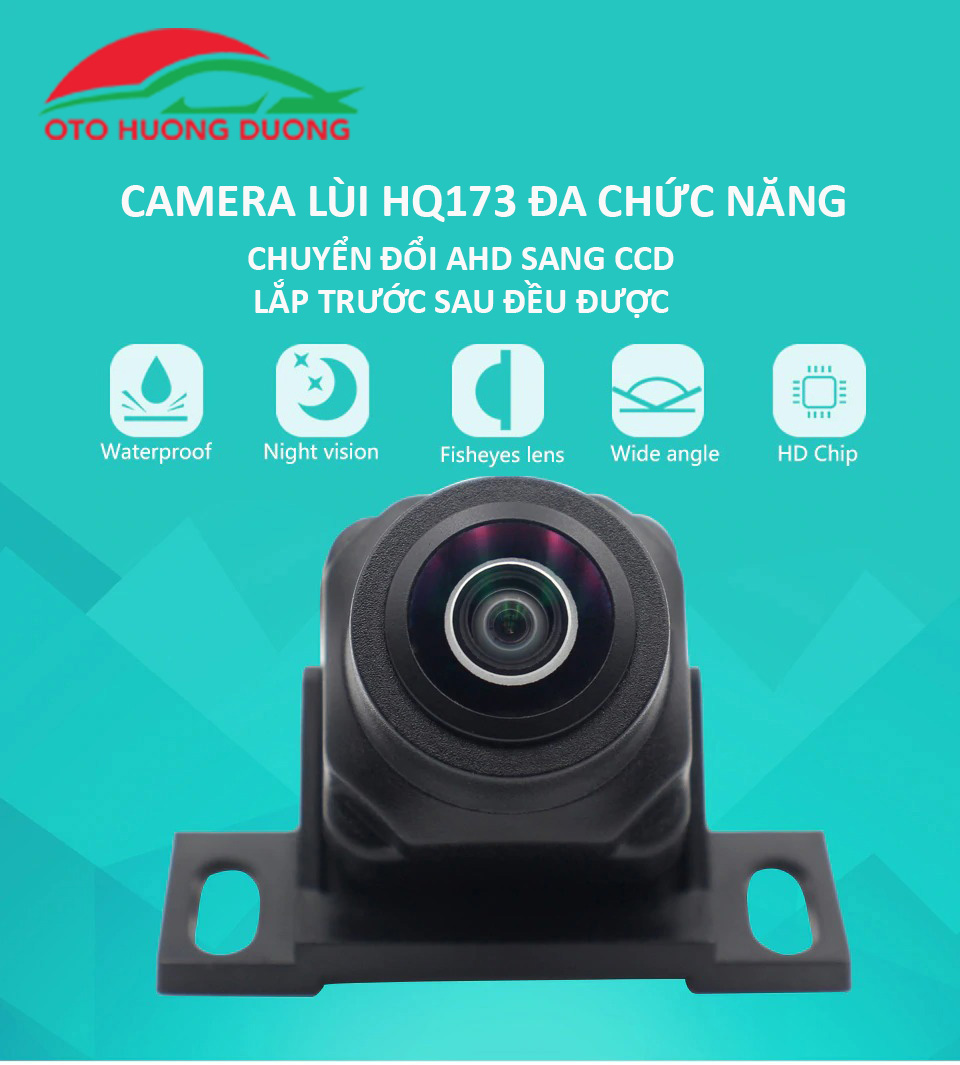 [HCM]Camera ô tô HQ173 đa chức năng chuyển đổi AHD/CCD