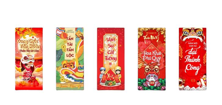[Hàng Tết] Combo 100 Bao Lì Xì Tết Canh Tý 2023