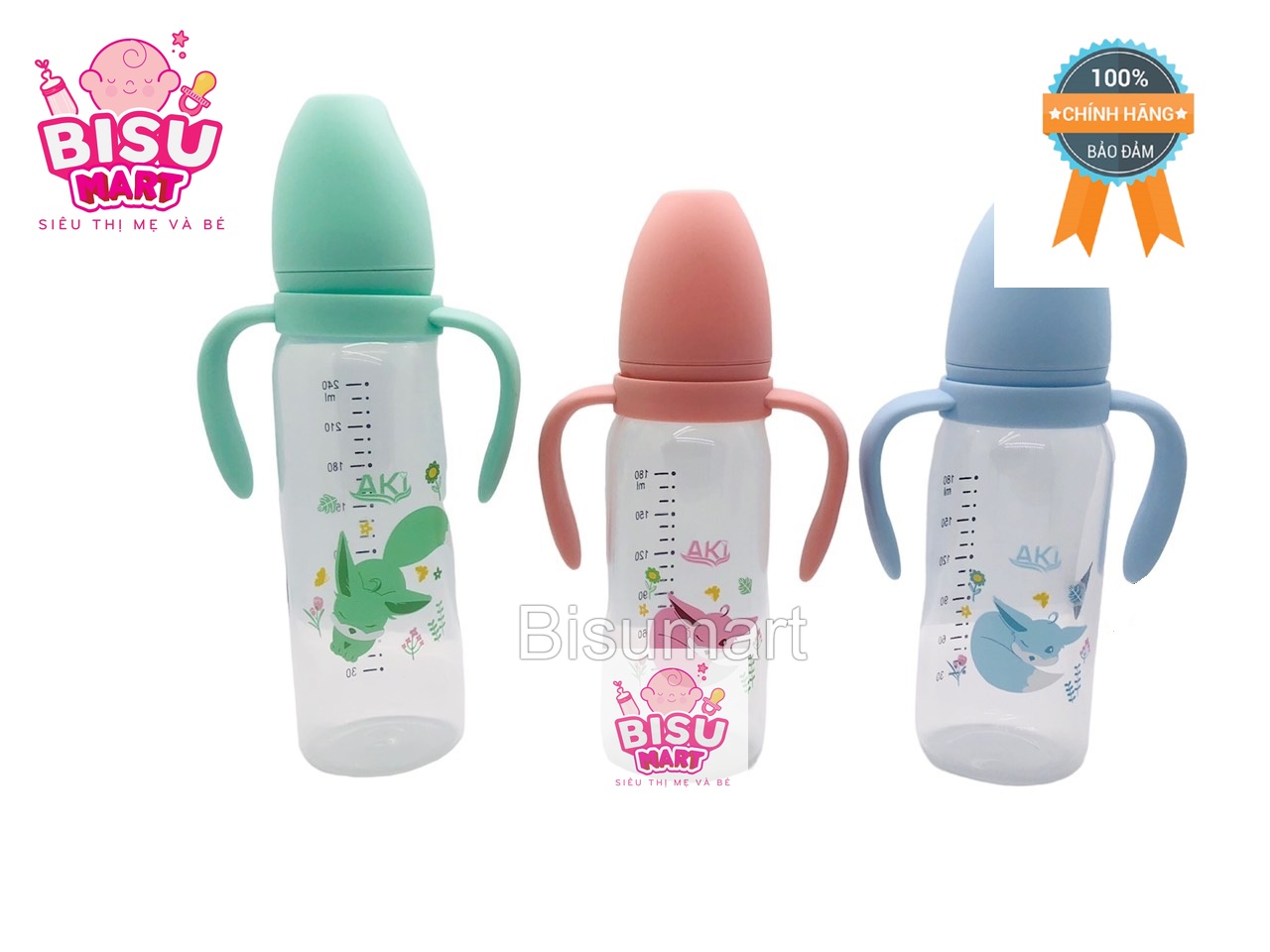 Núm vú cổ hẹp silicon siêu mềm Aki Size S, M, L, Y
