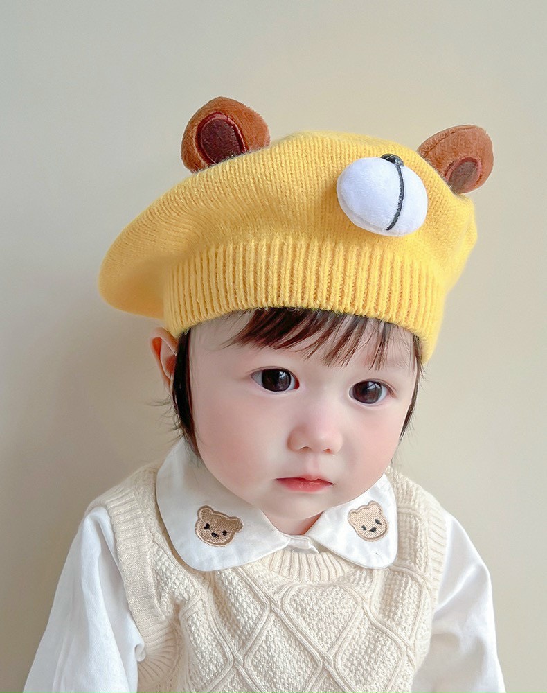 Mũ nồi chất liệu len hình cún dễ thương cho bé