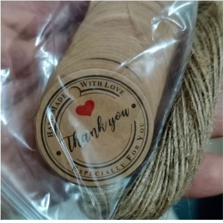 Tem nhãn thank you có dây treo