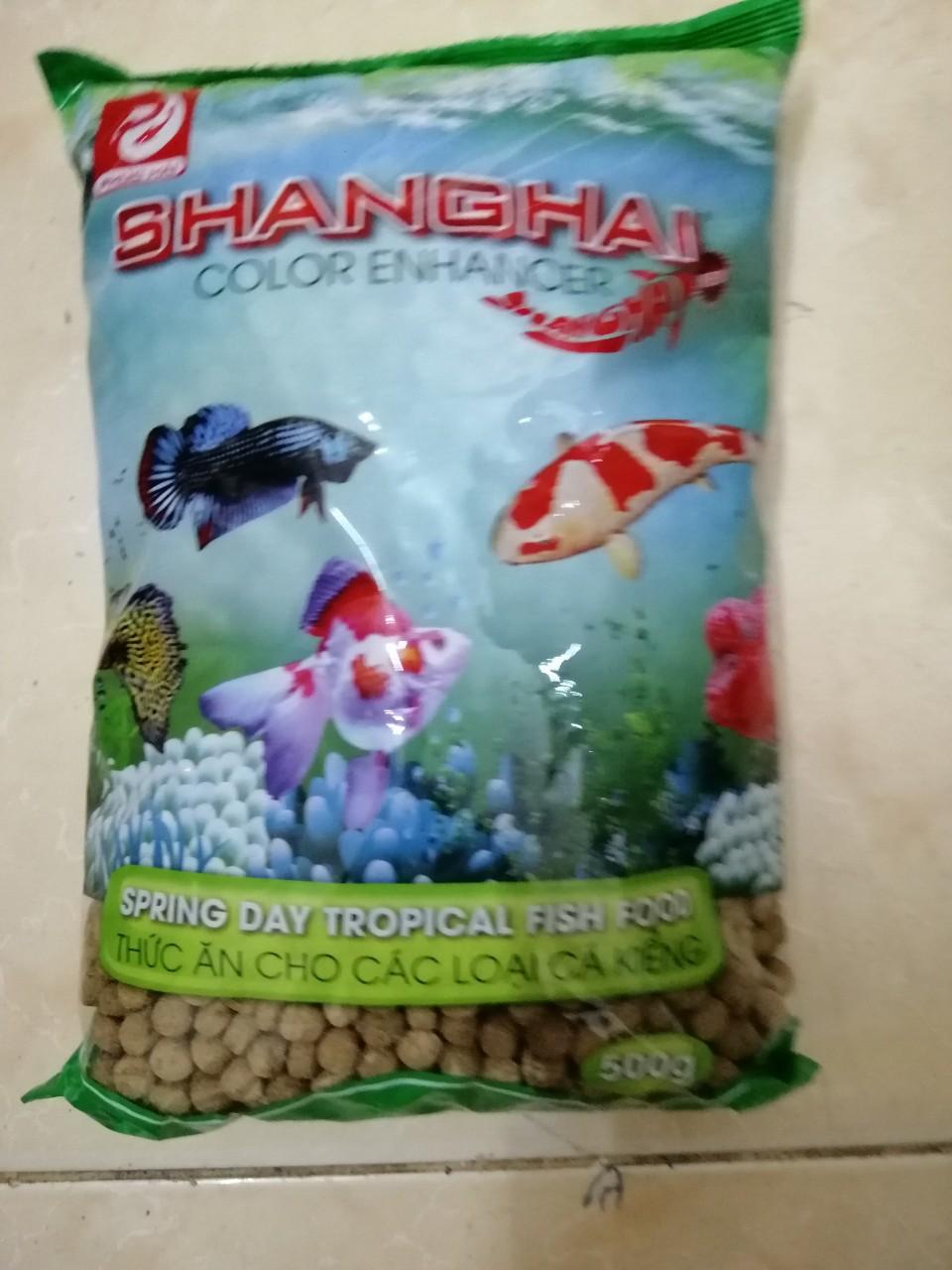 Thức Ăn Cá ShangHai 500g  (viên lớn 5mm ) - Cám Cá Cảnh