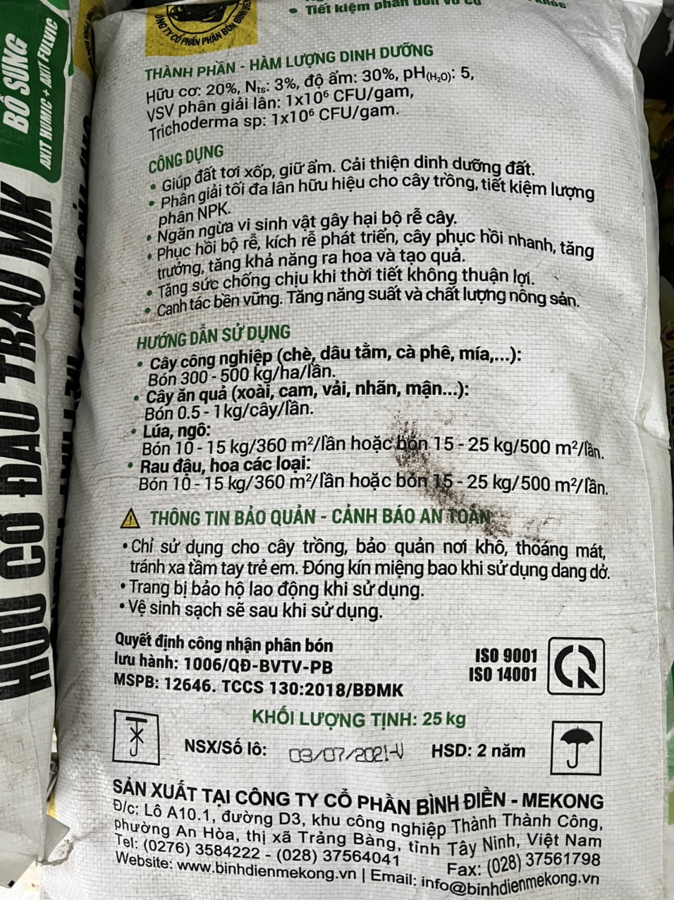 1kg phân hữu cơ Đầu Trâu Trichoderma