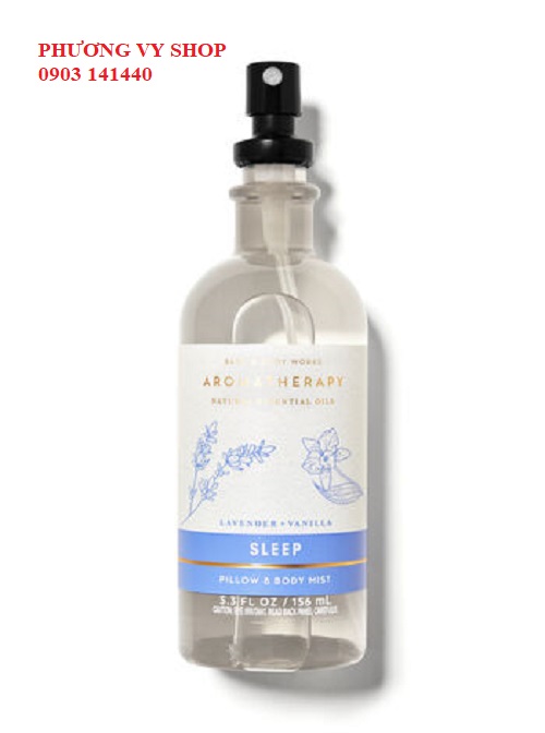 Xịt thơm tinh dầu thư giãn BBW SLEEP LAVENDER + VANILLA