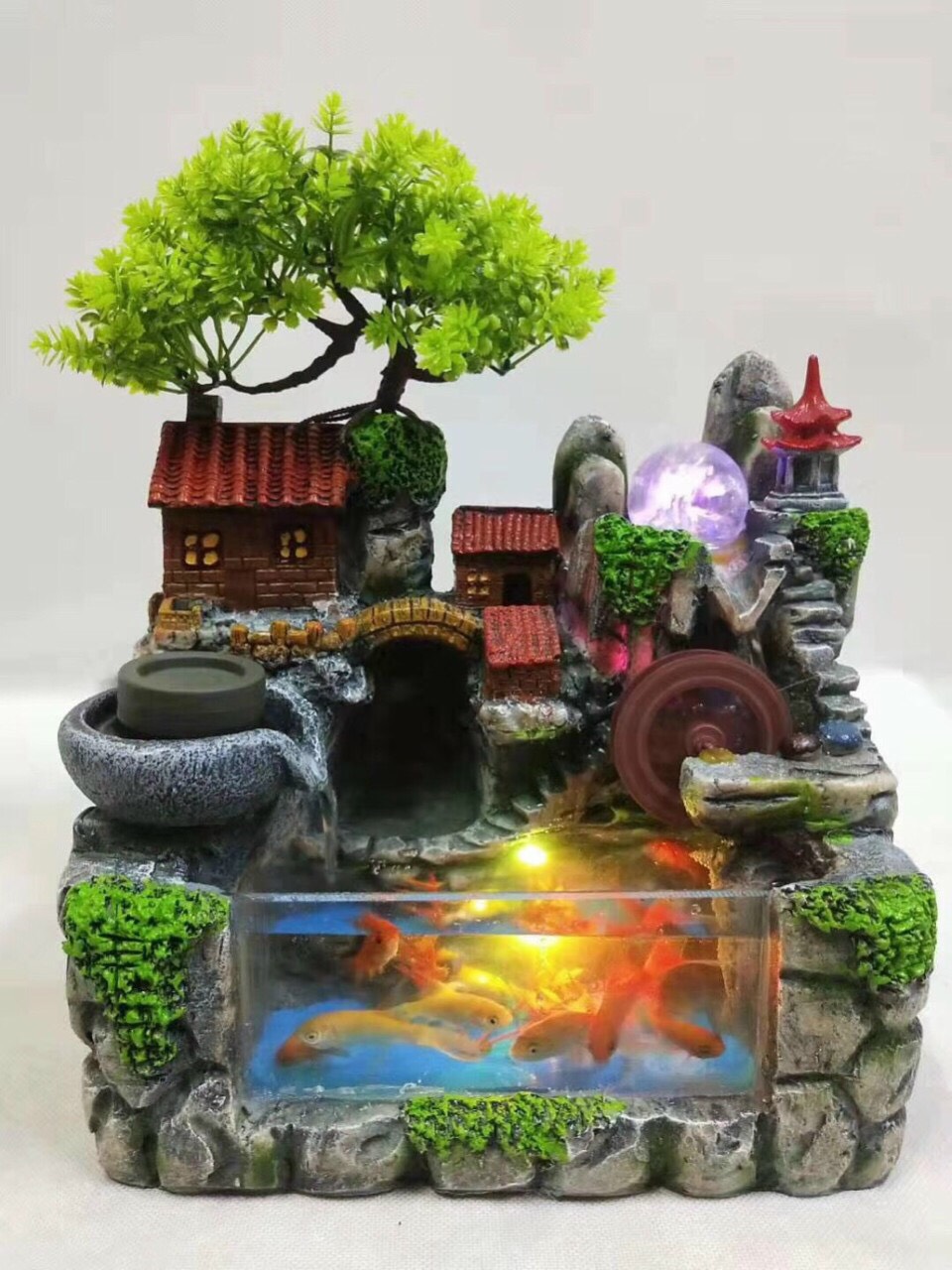 Thác nước phong thuỷ nhà đỏ Y001