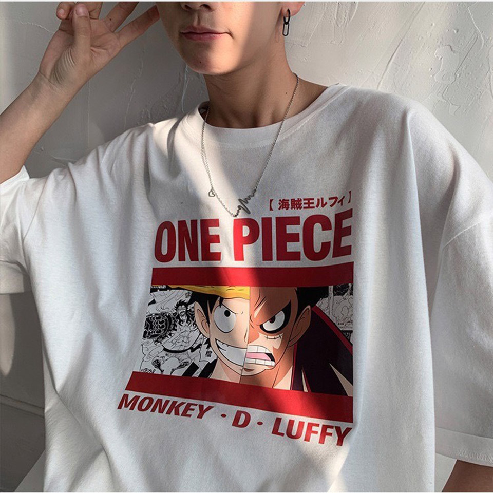 Áo thun tay lỡ form rộng hình Luffy - Áo One Piece tay lỡ unisex đẹp AC7