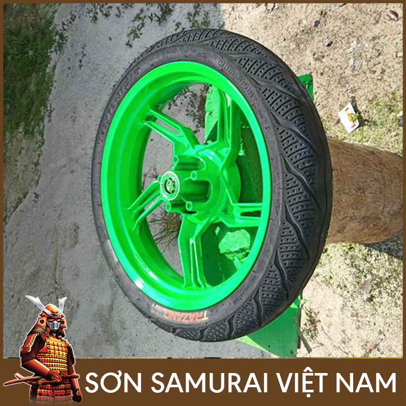 Chai sơn màu xanh huỳnh quang 54 sơn samurai