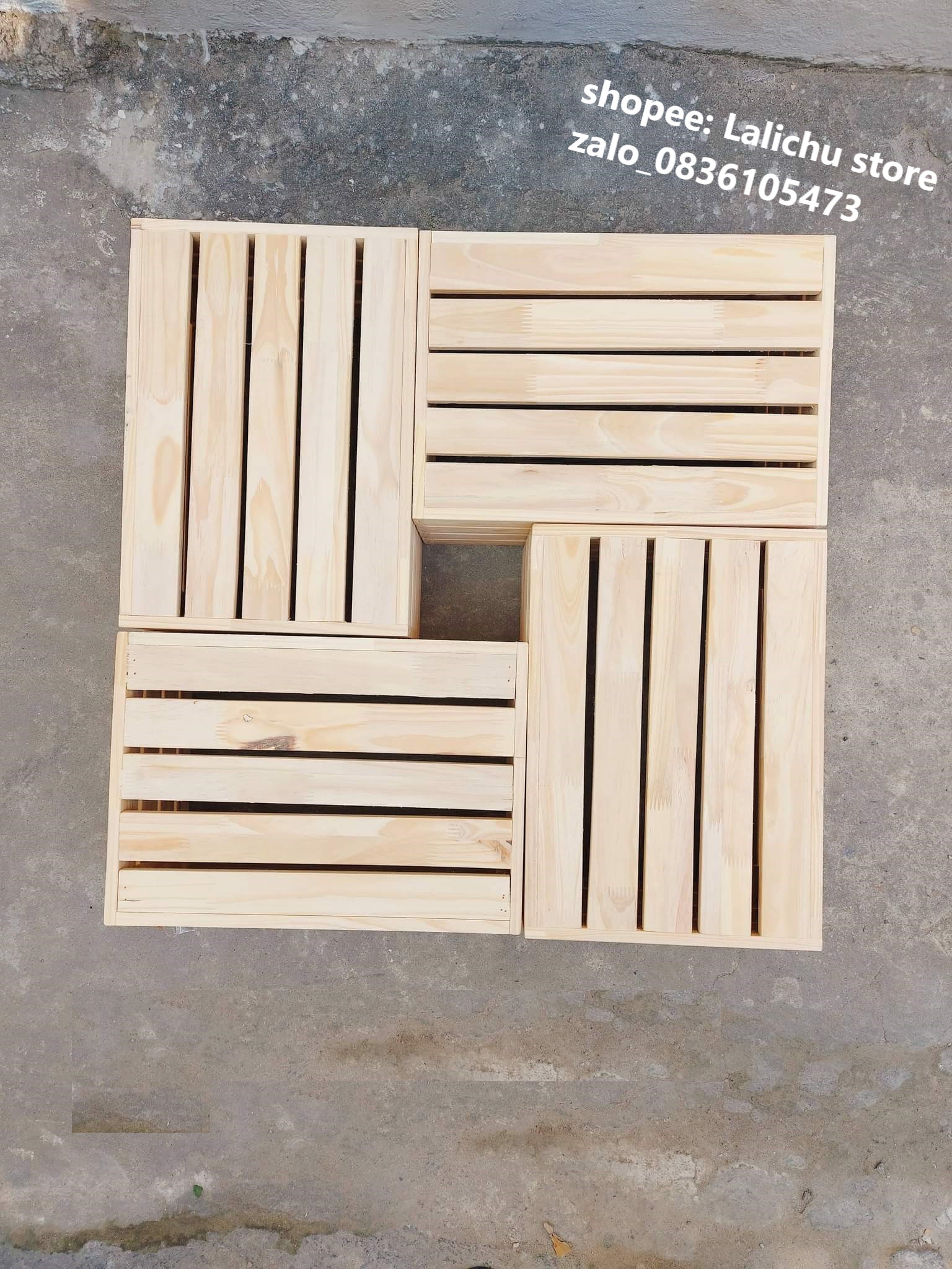 Thùng gỗ pallet, kệ gỗ pallet decor