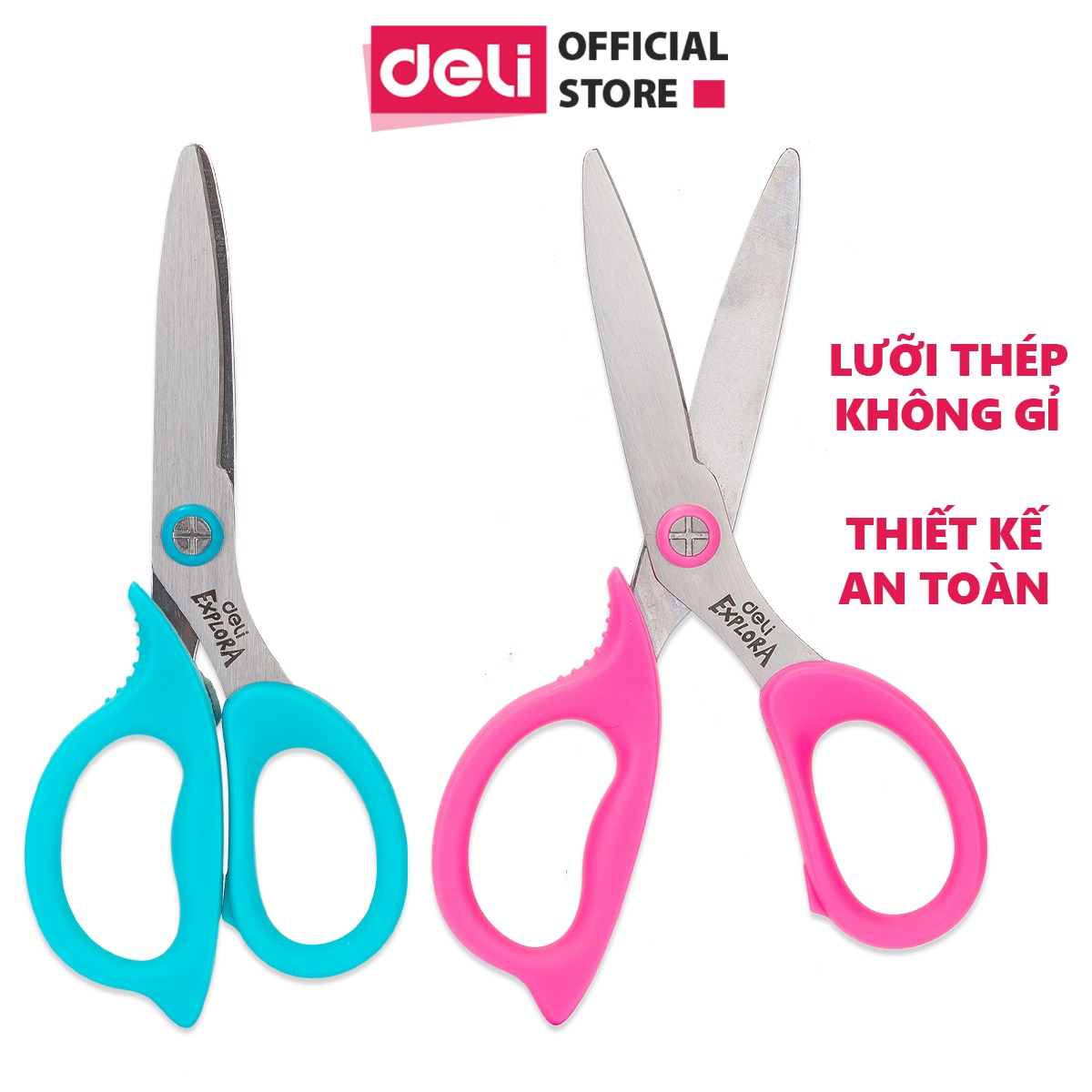 (1 Cây) Kéo học sinh Deli 135mm - Explora - E77755