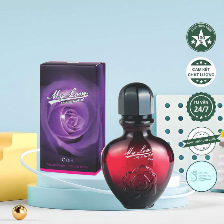 Nước hoa my love hoa hồng tím 25ml - hương thơm nhẹ nhàng quyến rũ đặc sắc - hàng chính hãng công ty quang đức