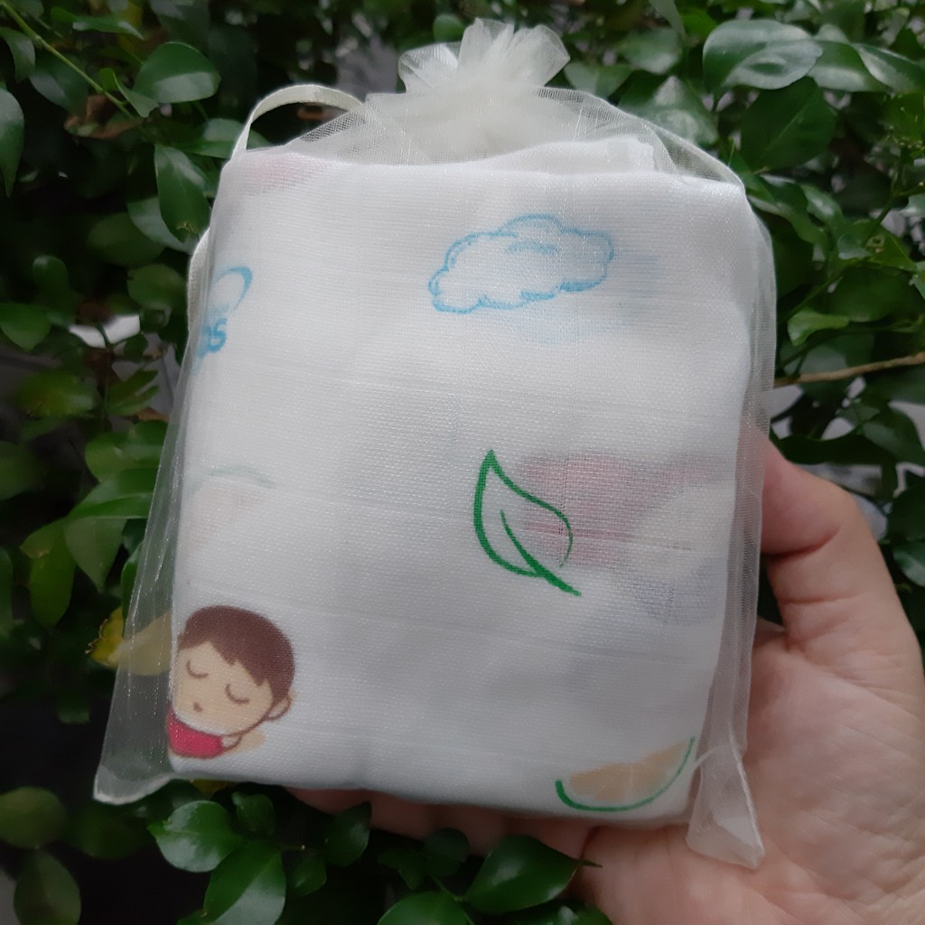 Bộ 10 Khăn Sữa Cotton Mềm Mại Cho Bé 0-12 Tháng - Thiết Kế Đáng Yêu