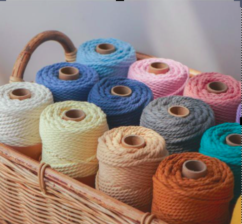 dây thừng cotton màu thắt macrame Ảnh Thật và video