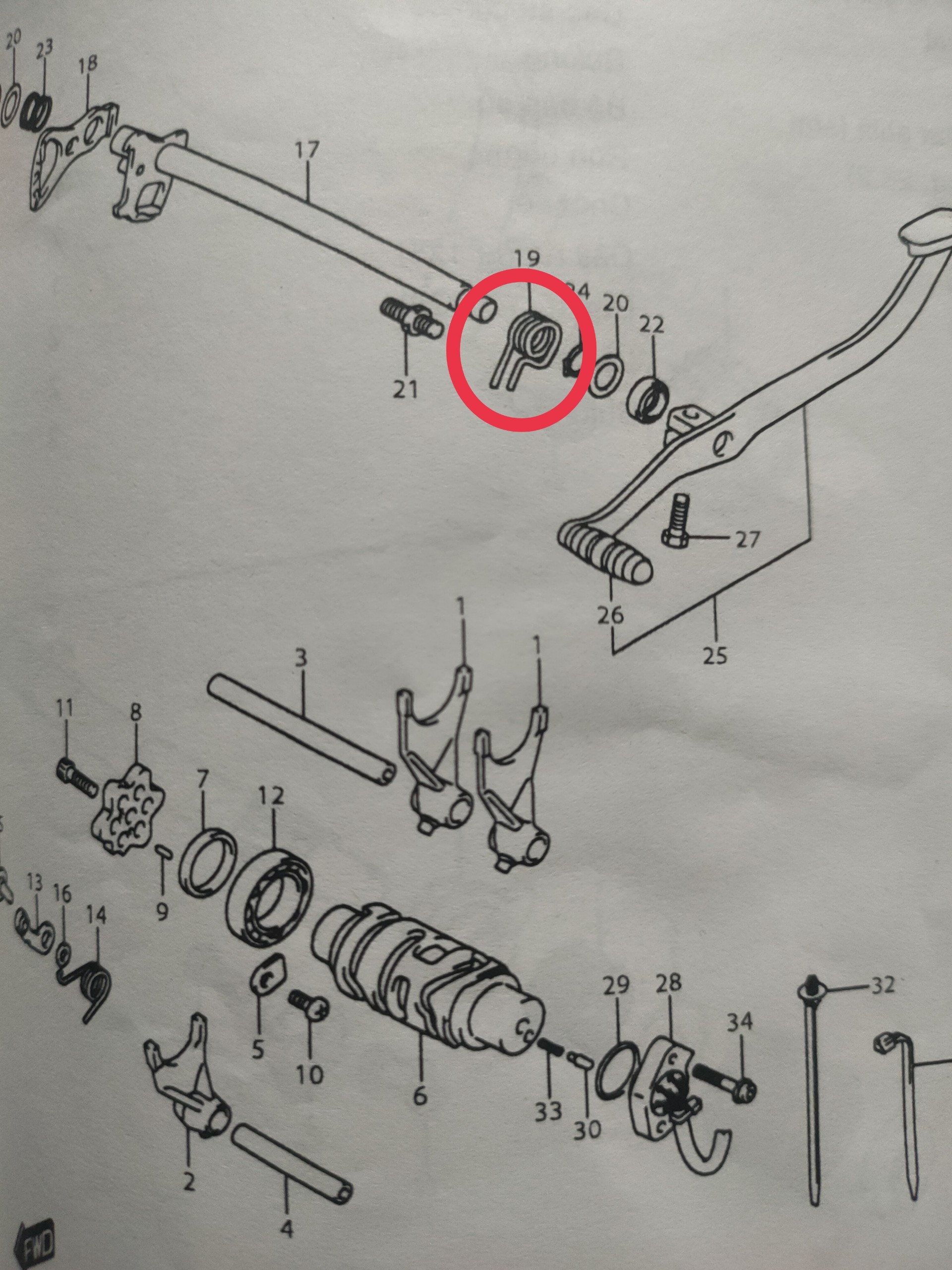 Lò xo cốt cần số suzuki Raider Fi