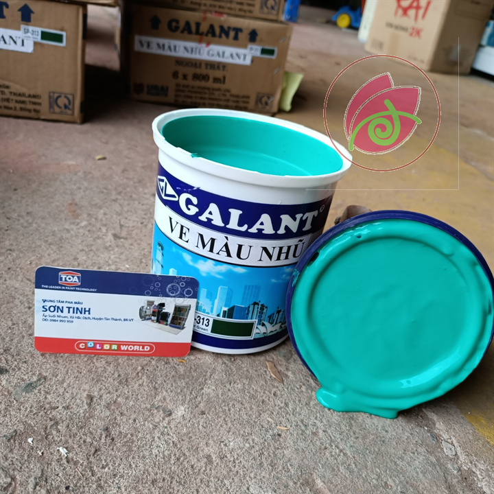 [Sơn chậu] Ve màu xanh lá Galant 1kg, sơn tường phào chỉ bê tông thạch cao chậu cảnh