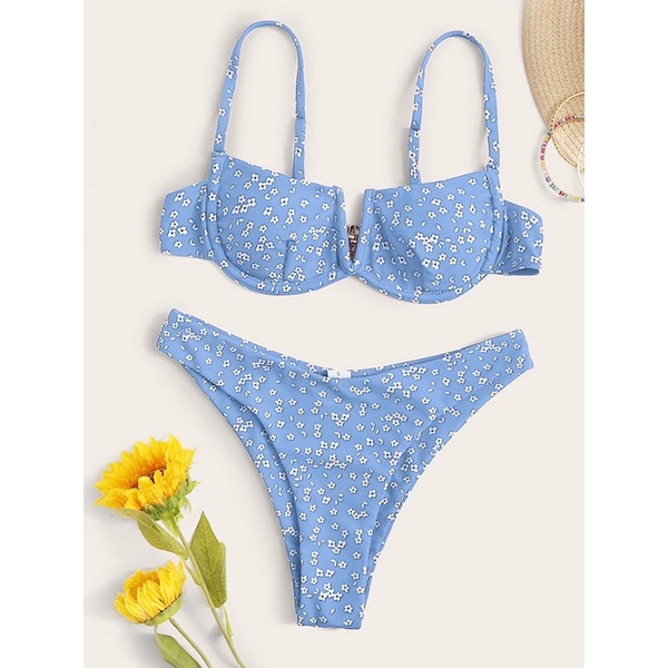 Bikini 2 Mảnh Hoạ Tiết Nhí Có Gọng