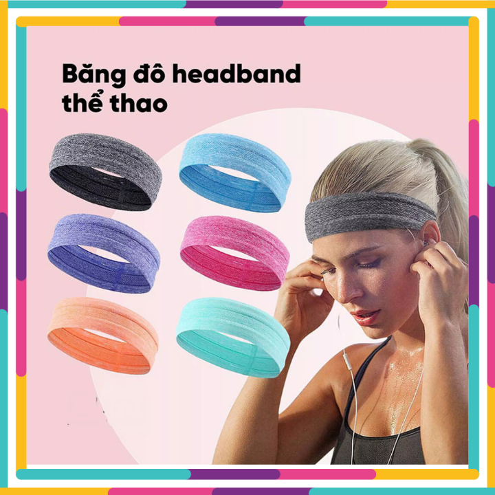 Băng đô đeo trán thể thao chất liệu thoáng mát,Băng đô chống trượt-Băng đô trán thể thao Yoga, aerobic, Gym,Chạy Bộ... siêu co dãn. Không có đánh giá