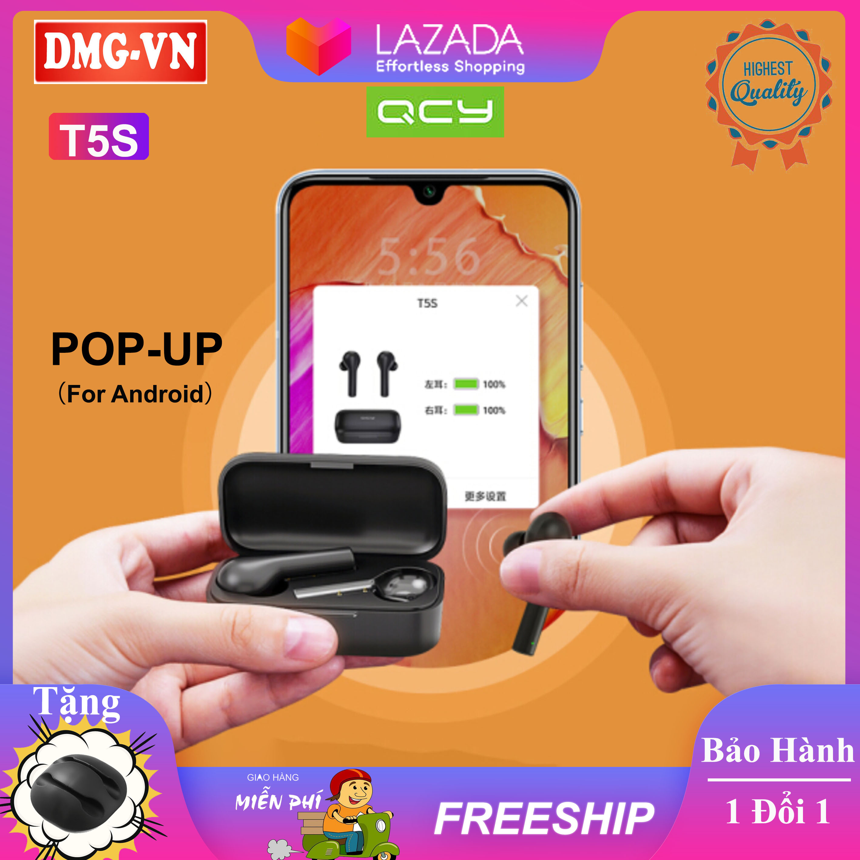 QCY T5S Tai Nghe Bluetooth True Wireless Phiên Bản Nâng...