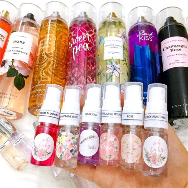 👑 {CHIẾT} Xịt Thơm Body Mist Bath & Body Works Đủ Mùi (10ml)