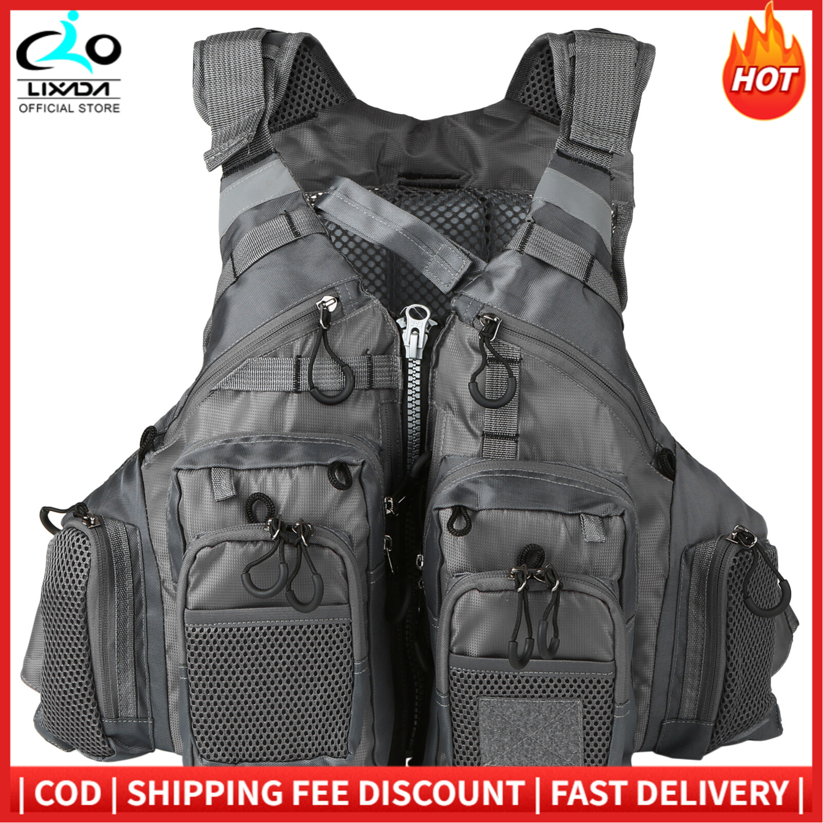 Áo phao câu cá có đệm thoáng khí ngoài trời áo phao an toàn vòng bi 209lb cao cấp áo phao bơi đi thuyền áo phao tiện ích thiết bị nổi