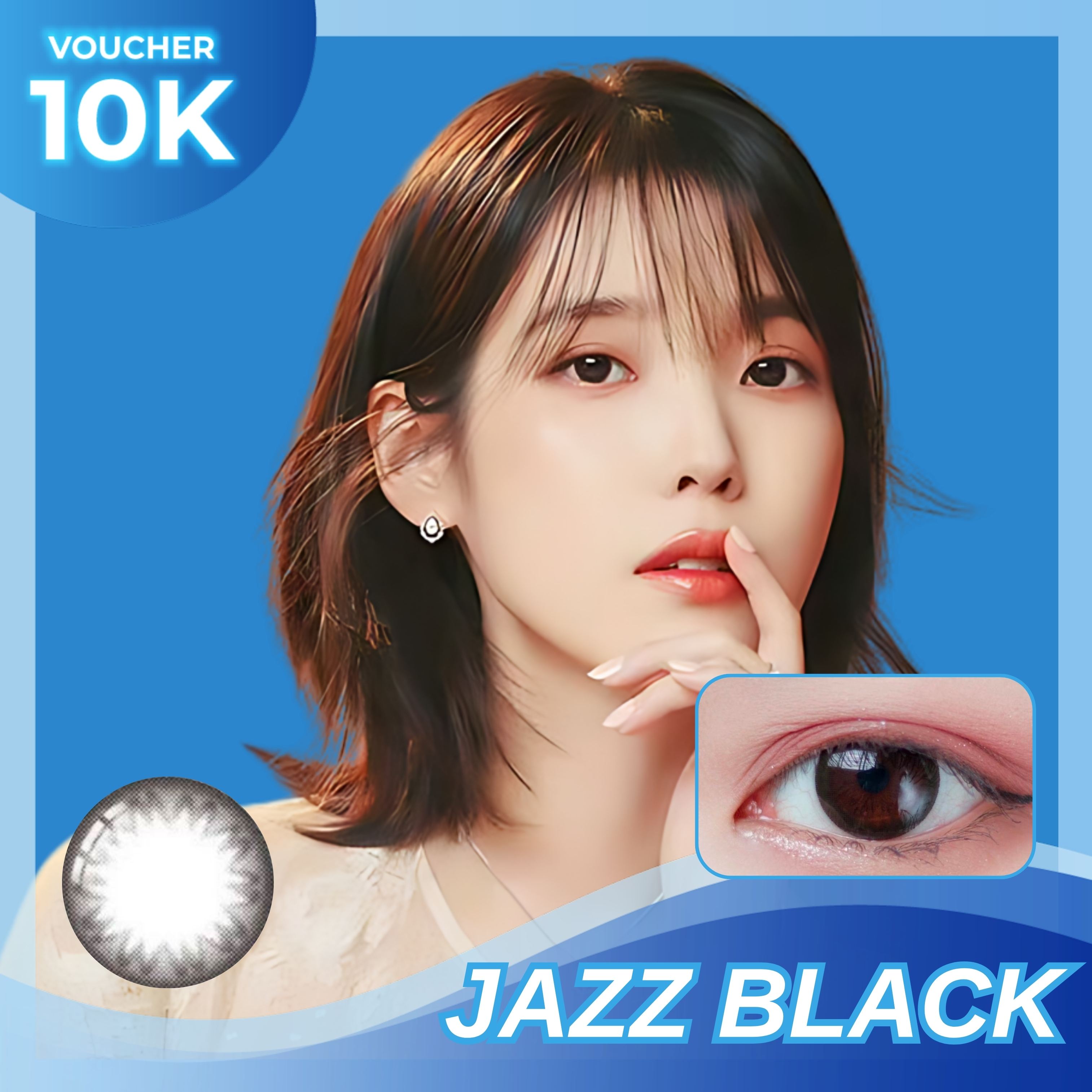 Kính áp tròng 1 ngày màu Jazz Black, lens mắt màu đen có độ cận - Lens Optic