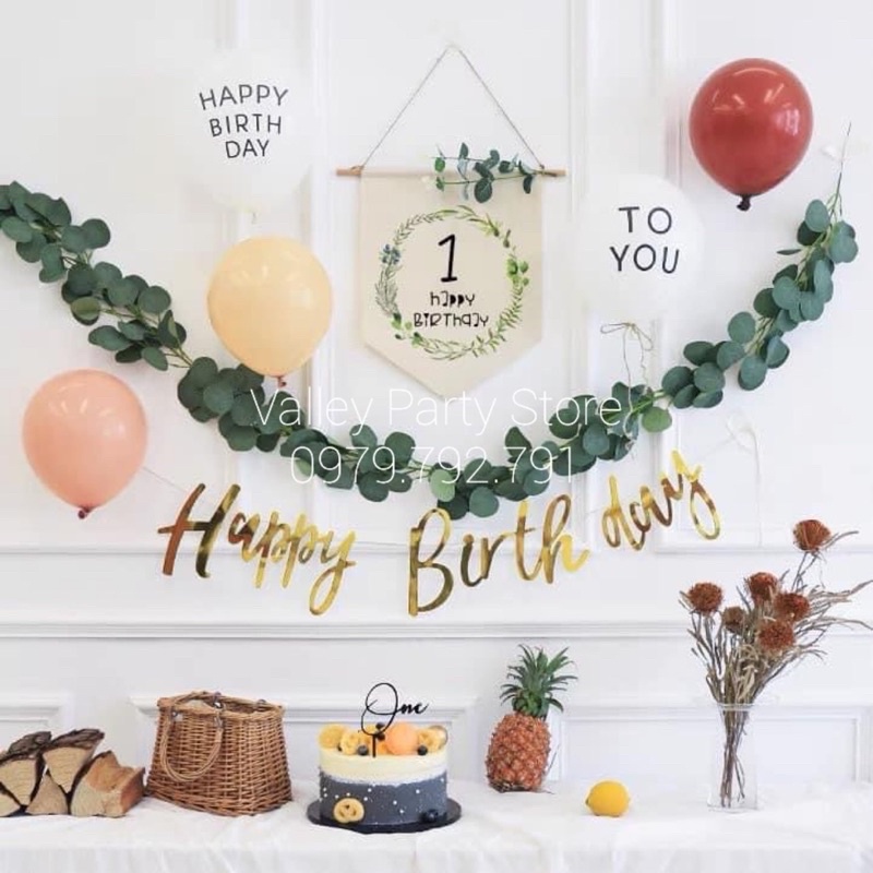 Set bóng trang trí sinh nhật Hàn Quốc