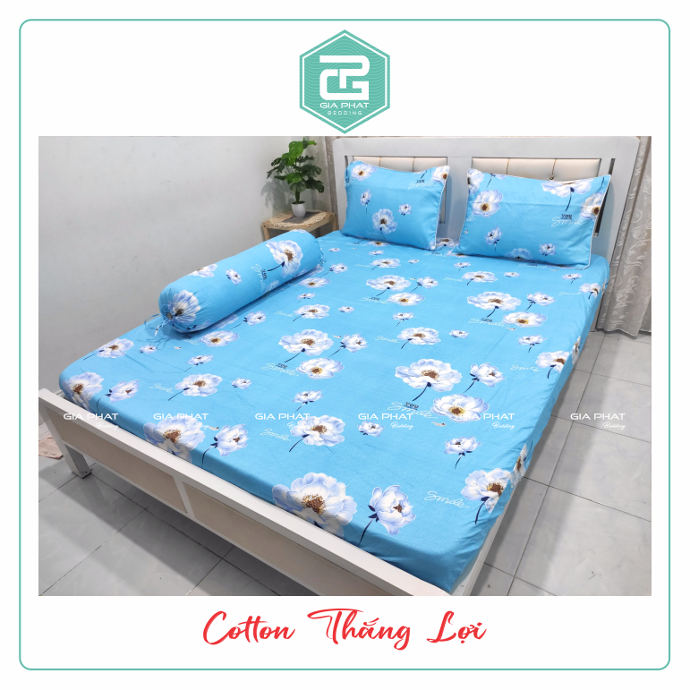 Bộ ga gối Thắng Lợi {5 món} 100% Cotton chuẩn logo ( 1 chăn + 1 ga bọc + 2 vỏ gối nằm + 1 vỏ gối ôm -inbox chọn mẫu )