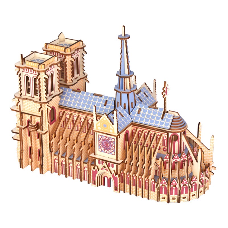 Mô Hình Kim Loại Lắp Ráp 3D Piececool Notre Dame Cathedral HP161BS   ArtPuzzlevn