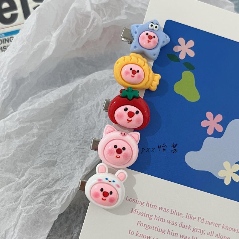 Vĩ 5 Kẹp tóc mái mini gấu Loopy Melody Lotso hoạt hình gấu thỏ dễ thương 936