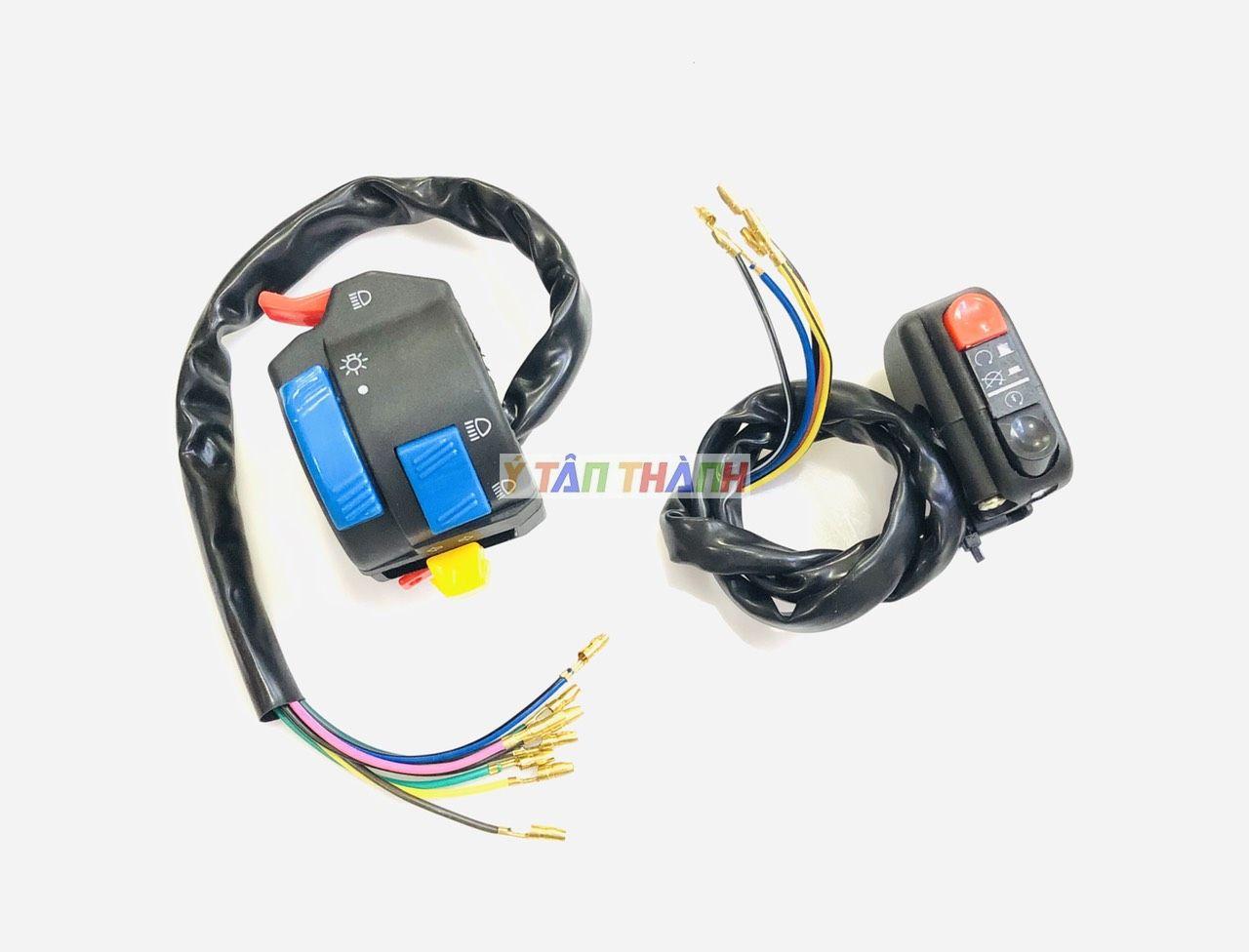 Cùm công tắc fz nút xanh k4