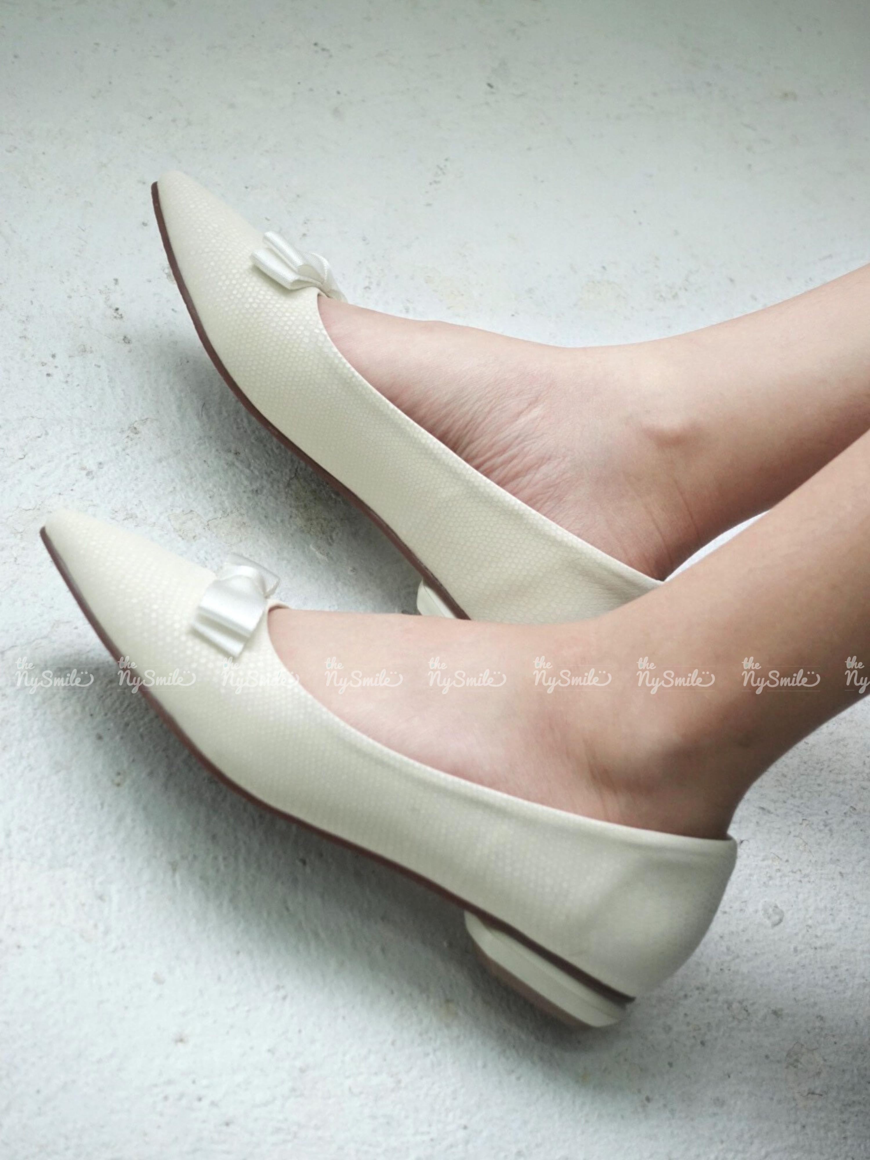 Giày búp bê 2p mũi nhọn nơ - THENYSMILE - FUNCO