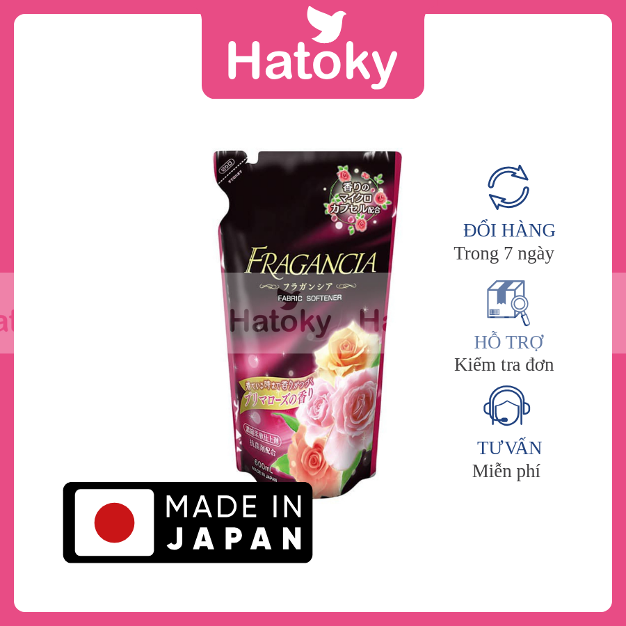Nước xả vải đậm đặc hương hoa hồng túi 600ml