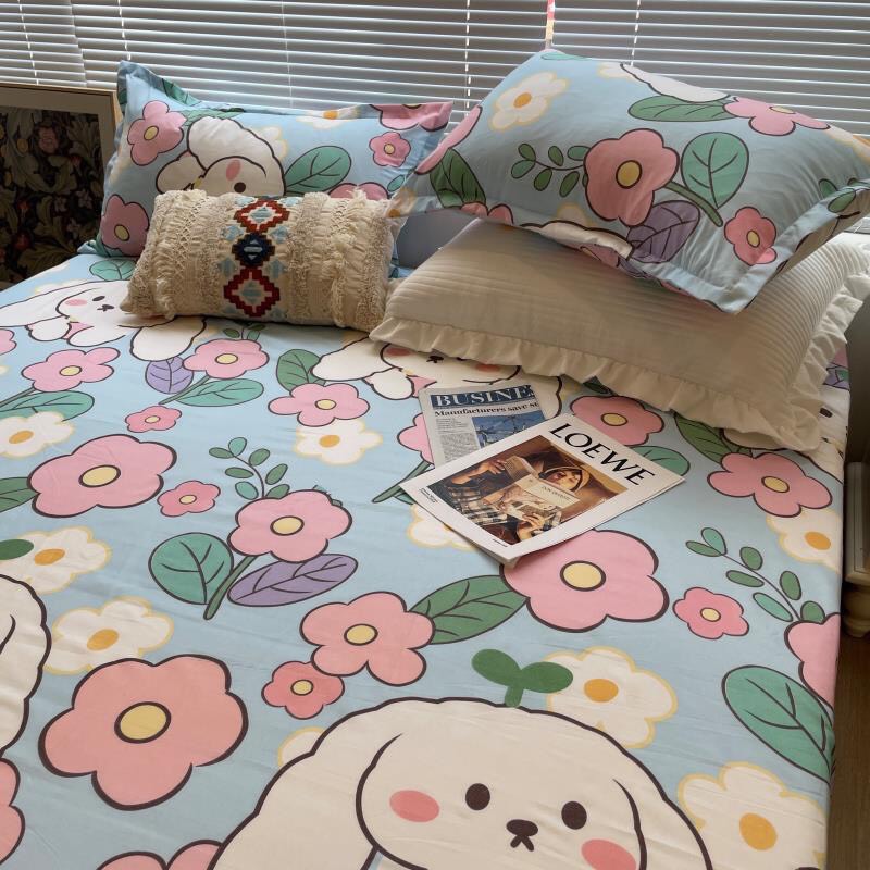 Bộ ga giường cotton 3D lidaco sét 3 món