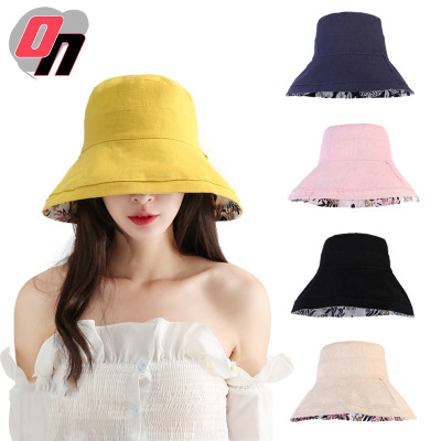 [HCM]NÓN MŨ VẢI VÀNH RỘNG 2 MẶT CÓ HOA VĂN