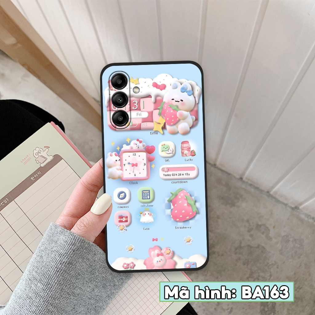 Ốp lưng Samsung Galaxy A04s, ốp điện thoại samsung hình gấu thỏ hồng, hình nền dễ thương