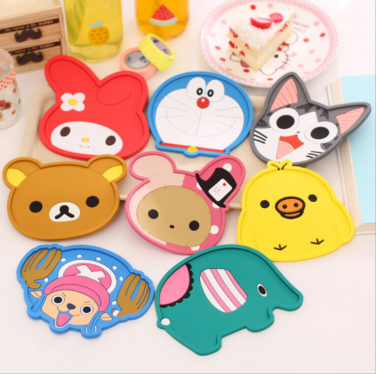 1 Miếng Lót Ly Silicone Hình Thú Siêu Dễ Thương