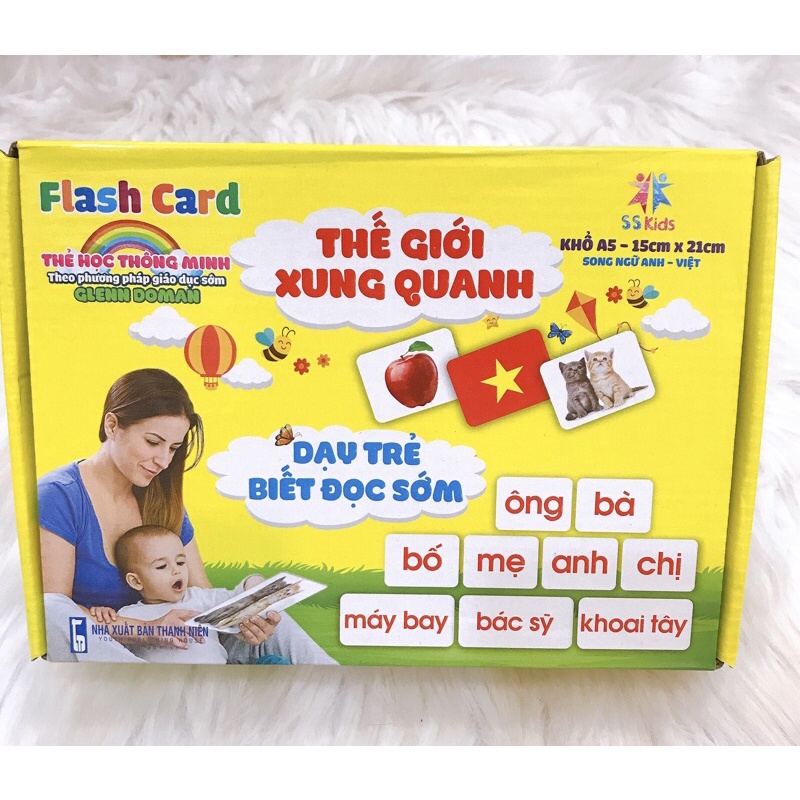 Bộ thẻ học từ vựng kèm hình ảnh size to a5 15cmx21cm- dạy trẻ biết đọc sớm - dạy bé nhận biết về thế giới xung quanh.
