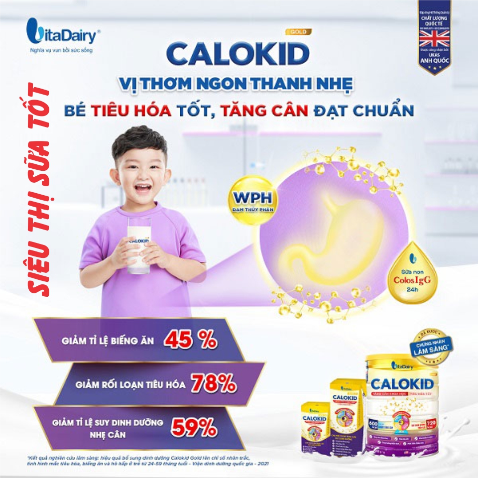 Sữa bột Calokid Gold 1+ 900g (Tiêu hóa tốt, tăng cân đạt chuẩn)
