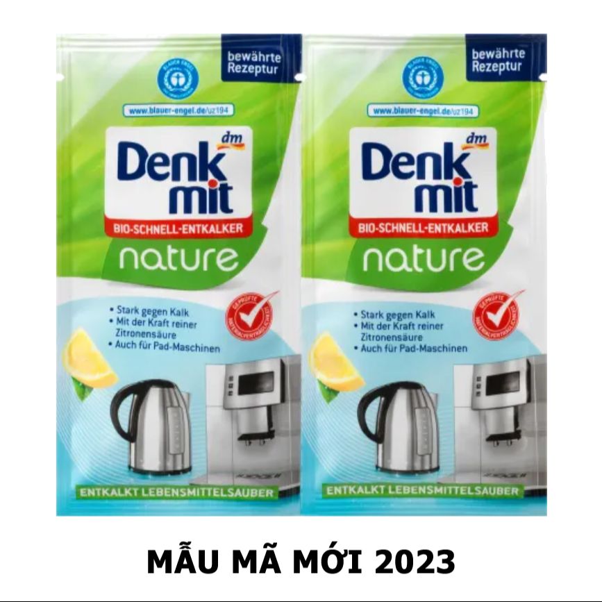 Bột tẩy cặn ấm siêu tốc, máy pha cà phê Denkmit nội địa Đức - Set 2 gói x25g
