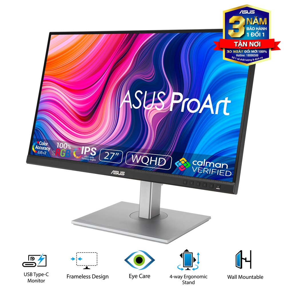 [Trả góp 0%]Màn Hình Máy Tính Asus ProArt PA278CV 27 inch 2K IPS Chuyên Đồ Họa - Hàng Chính Hãng