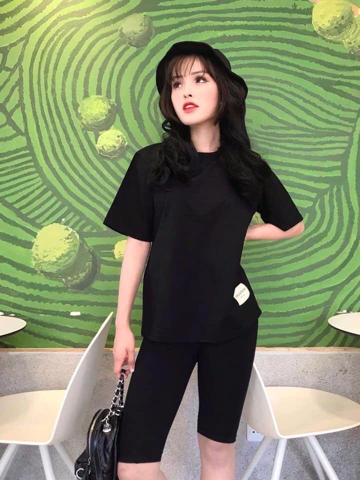 Đồ bộ thể thao nữ tay lỡ thun cotton