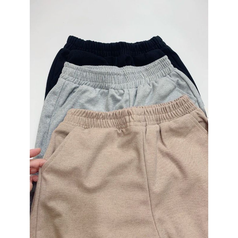 Quần Baggy Nữ Chất Dạ, Đính Khuy Gấu