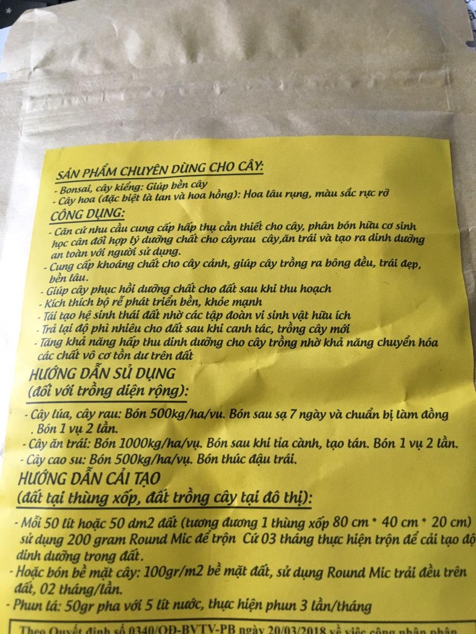 Phân cá hữu cơ sinh học round-mic Hàn quốc gói 300gr